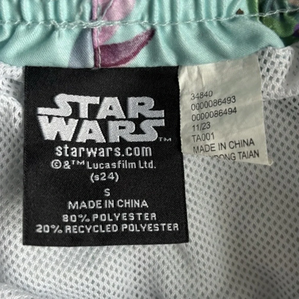 Star Wars Mens‎ Mandalorian Swim Trunks Shorts Size Small Grogu Baby Yoda Blue